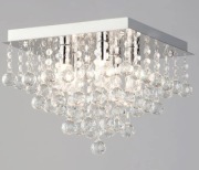 RANGEL  Plafon sufitowy kryształowy żarówka 5x G9 srebrny kwadratowy 