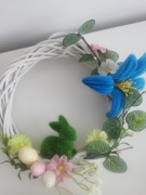 Nowy wiklinowy wianek wielkanocny na drzwi wyrob handmade 