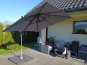 Duży parasol ogrodowy uchylny + obciążniki + Pokrowiec