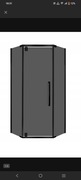 Nowa Kabina prysznicowa pięciokątna CZARNA SZKŁO DYMIONE UCHYLNA 80 X 80