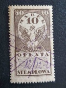 Opłata Stemplowa 10 Mk KAS 1920r.