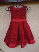 sukienka czerwona z kokardą 86 92 na guziki święta Mikołajki Mikołaj