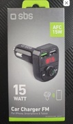 Transmiter FM SBS z ładowarką samochodową 15W