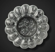 szklana taca patera talerz na jajka dzwonki HSG Ząbkowice PRL wielkanoc