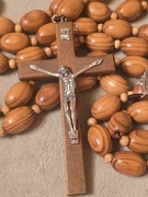 WIELKI DREWNIANY Różaniec. Prezent dla babci. Pamiątka z Fatimy 2025. NOWY.