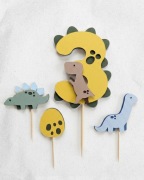 Ręcznie robiony topper na tort - 3 urodziny - zestaw 4 szt 28cm