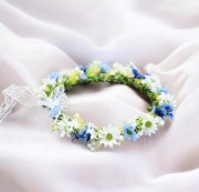 Wianek komunijny realistyczny, kwiaty sztuczne premium