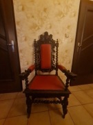 Antyk fotel neobarokowy rzeźbiony tapicerowany sta