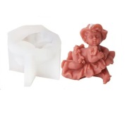 DZIECKO NA KWIATKU forma silikonowa 6.8*8 do Świec Wosku Mydła Odlewów 