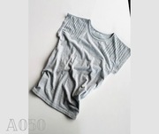 Bluzka z nitami ozdoby na ramionach 146cm 11lat szara oversize A050