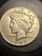 srebrna ORYGINALNA  moneta dolar POKOJU  1935     /7/