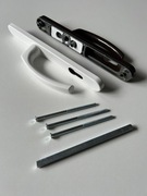 Klamka dwustronna drzwiowa drzwi balkonu długi szyld biała / brąz 92mm 