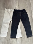 Spodnie 2 szt białe Zara i dżinsy 92