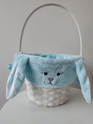 Koszyk Zajaczek biała wiklina plus nakładka