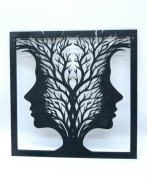 Dwie Twarze i Drzewo – Dekoracja 2D na Ścianę