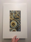 Abstrakcyjny obraz z fakturą 3D – „Złote Kręgi” – unikat handmade.Dom/Biuro