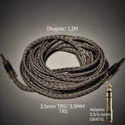 Kabel Słuchawkowy TRS 3,5mm/3,5mm 16 Rdzeni PCOCC 1,2M Adapter Gratis 
