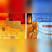 38 ABSTRAKCJA 2 częściowy obraz RĘCZNIE MALOWANY