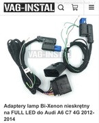 Adaptery lamp Bi-Xenon nieskrętny na FULL LED do Audi A6 C7 4G 2011-2014