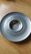 1927 talerz chrzest cyna punca średnica 23cm ok.1 kg grawer okolicznościowy