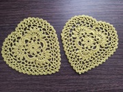 Serca dwa walentynki na szydełku kordonek 