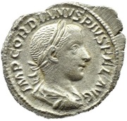 Denar - cesarz na koniu - Gordian III, Cesarstwo Rzymskie -RZADKI-