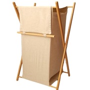 Kosz pojemnik BUK drewno lite materiał LEN