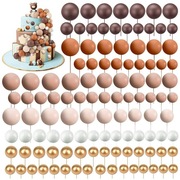 Topper piker na tort 12 szt kule boho