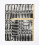 Dywan pleciony geometryczny prostokątny czarno-biały 90x60 cm