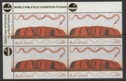 Australia 1993 - góra Uluru, światowa wystawa Poznań'93**, czworoblok