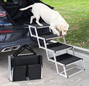 Schody dla Psa do Samochodu 4-Stopniowe Składane Antypoślizgowe do 100kg