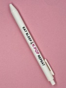 Długopis K-POP „Eat Sleep K-Pop Repeat” biały – fanowski vibe