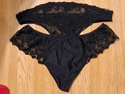 2szt Majtki Stringi wiązanie z tyłu koronka siateczka+OPAKOWANIE na PREZENT