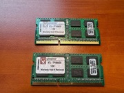 Pamięć RAM 2GB DDR3 1066Mhz SODIMM 2 kości 