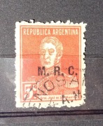 Znaczek Argentyna Gen. José de San Martín nadruk M.R.C. (26)