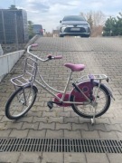 Rower dziecięco-młodzieżowy dla dziewczynek różowo-biały stan idealny