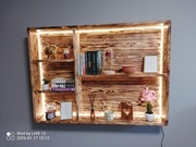 Półka regał LOFT RUSTIC LED RGB półka na wino 112x81cm