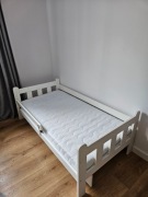 Łóżko drewniane białe 160 na 80 z szufladą materac Havea meble ikea