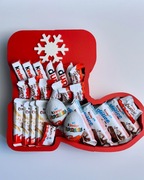 Prezent Mikołajkowy kinder słodki box paczka prezentów 