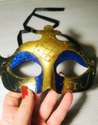 Maska wenecka Kocie Oko, brokat glitter, Halloween, Karnawał