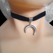 Choker lunula słowiański naszyjnik obroża księżyc półksiężyc wicca witch b3