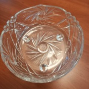 Duża Misa Kryształowa PRL 22cm średnicy.