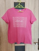 Różowa koszulka t-shirt z napisem rozmiar L