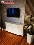 Stylowa Biała Komoda 180` Biały Dąb Biały BEKAS Producent Mebli 