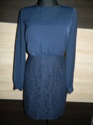 Vero Moda elegancka sukienka gipiura roz XS