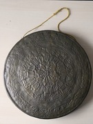 Stary gong orientalny – pocz. XX w., ręcznie zdobiony