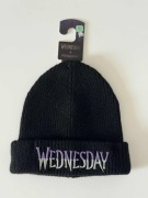 Czapka WEDNESDAY x Primark – czarna, ciepła, z haftem