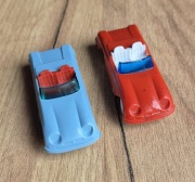 Autka plastikowe PRL kabriolet zestaw auto zabawka retro vintage 