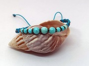 Bransoletka BOHO makrama z naturalnymi turkusami slim