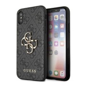 Guess 4G Big Metal Logo - Etui iPhone X (szary).